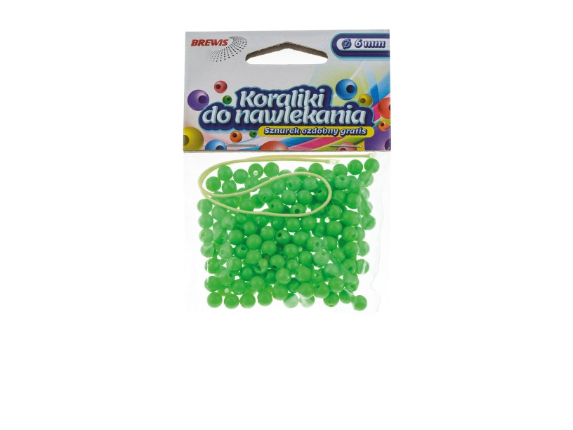 Koraliki do nawlekania 6mm K6-8 Brewis zielone